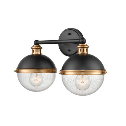 Millennium Lighting Ellmira 2Lt Vanity, Black/Aged Brass