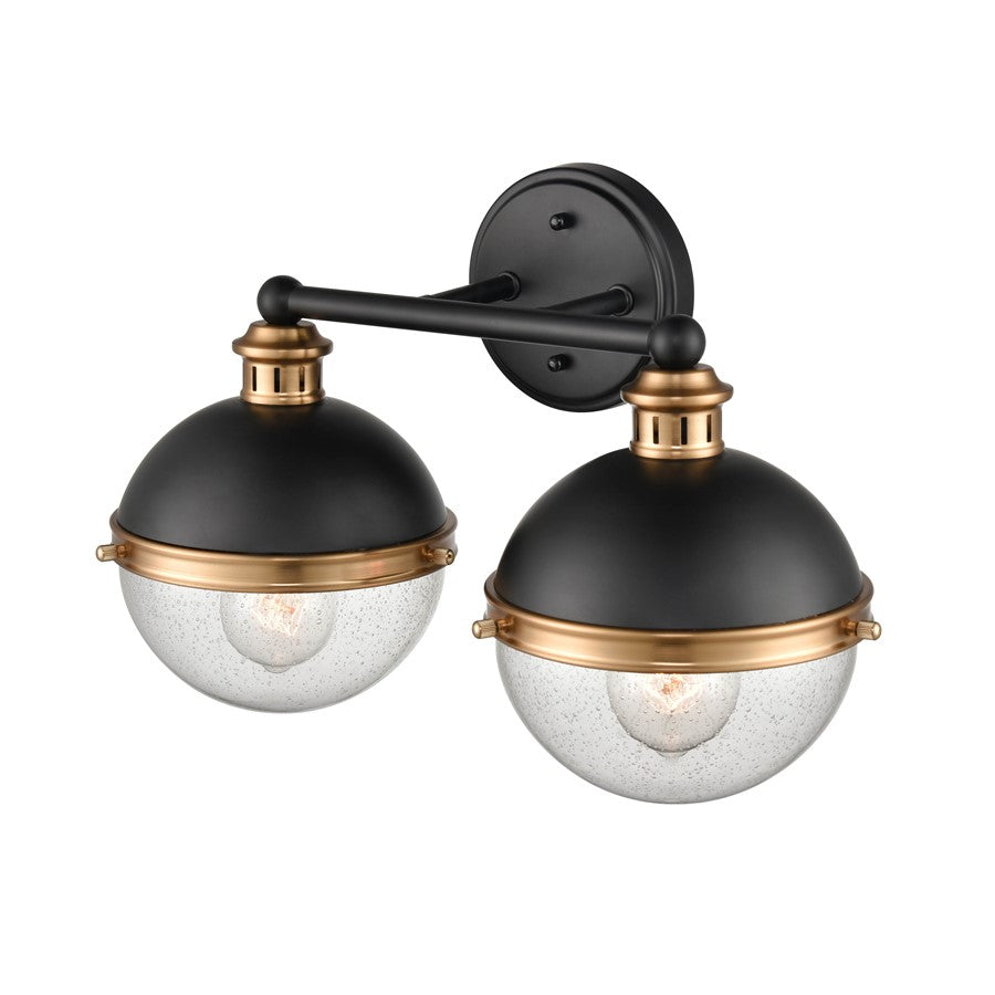 Millennium Lighting Ellmira 2Lt Vanity, Black/Aged Brass