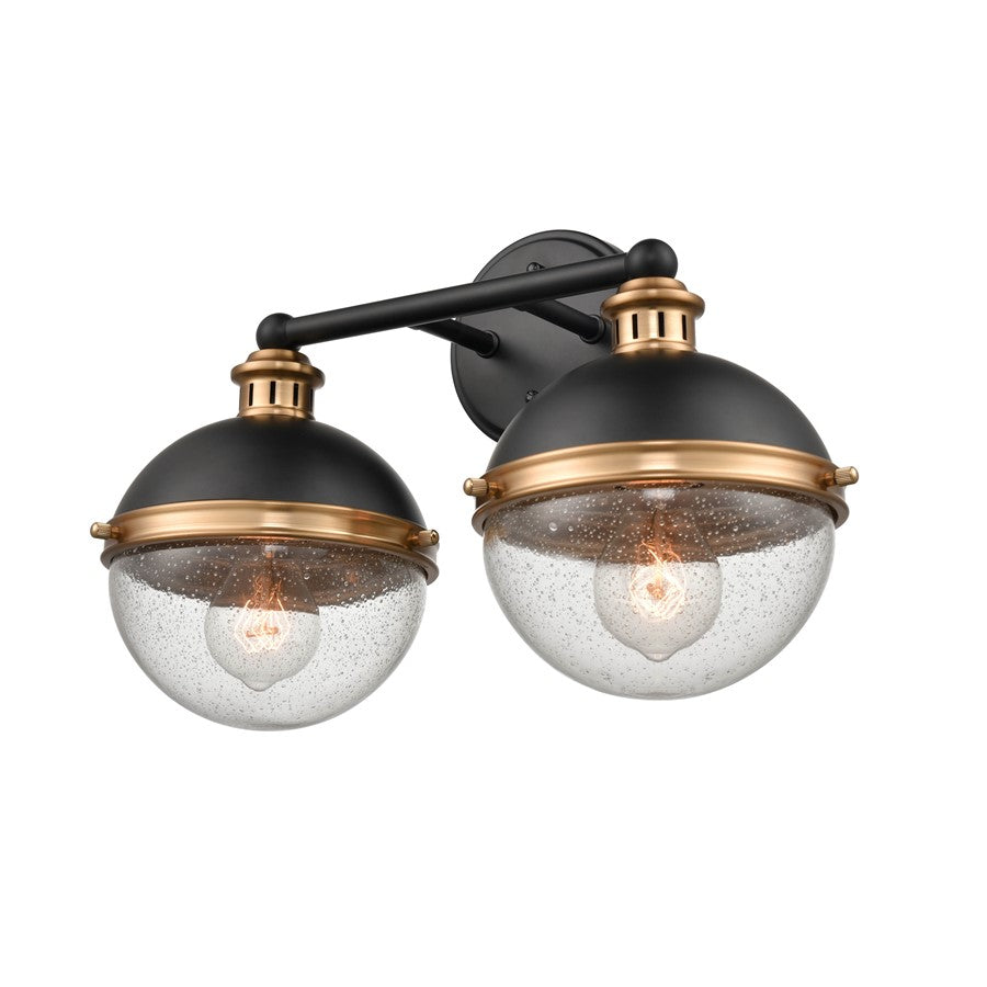 Millennium Lighting Ellmira 2Lt Vanity, Black/Aged Brass