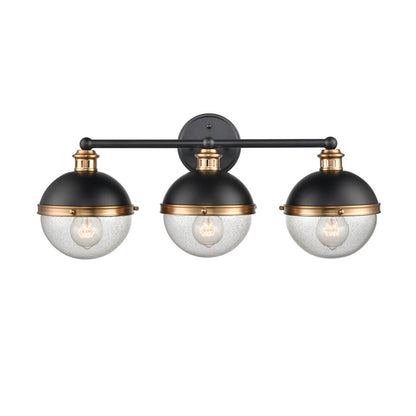 Millennium Lighting Ellmira 3Lt Vanity, Black/Aged Brass - 4253-MB-AB