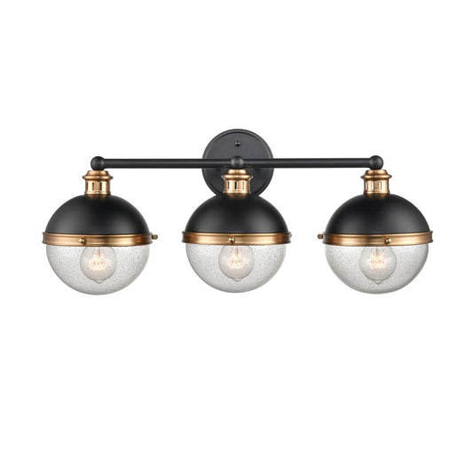 Millennium Lighting Ellmira 3Lt Vanity, Black/Aged Brass - 4253-MB-AB