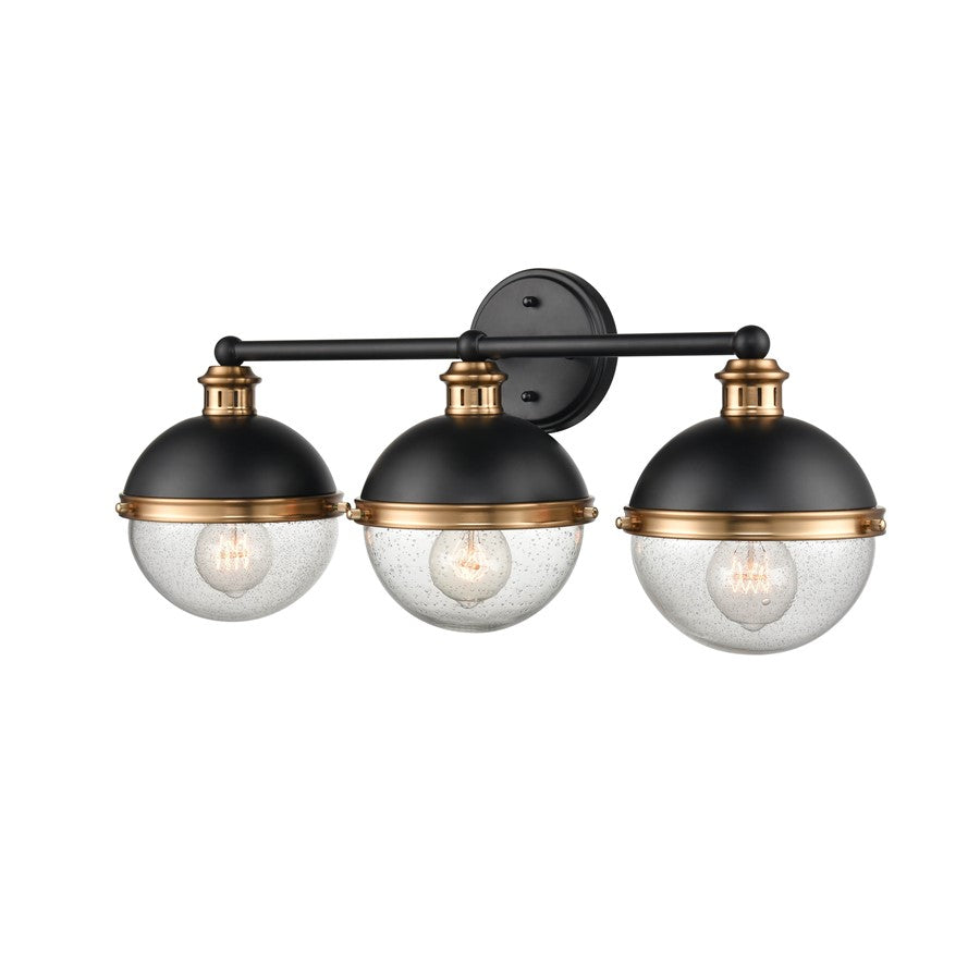 Millennium Lighting Ellmira 3Lt Vanity, Black/Aged Brass