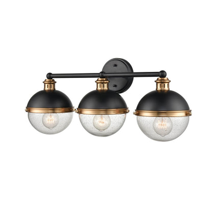 Millennium Lighting Ellmira 3Lt Vanity, Black/Aged Brass