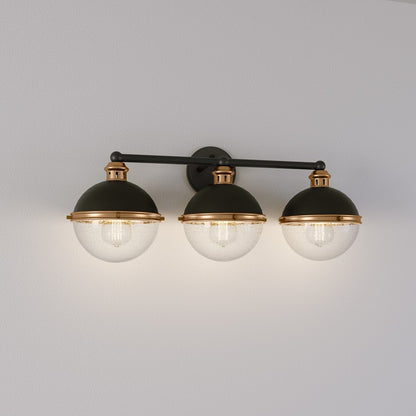 Millennium Lighting Ellmira 3Lt Vanity, Black/Aged Brass
