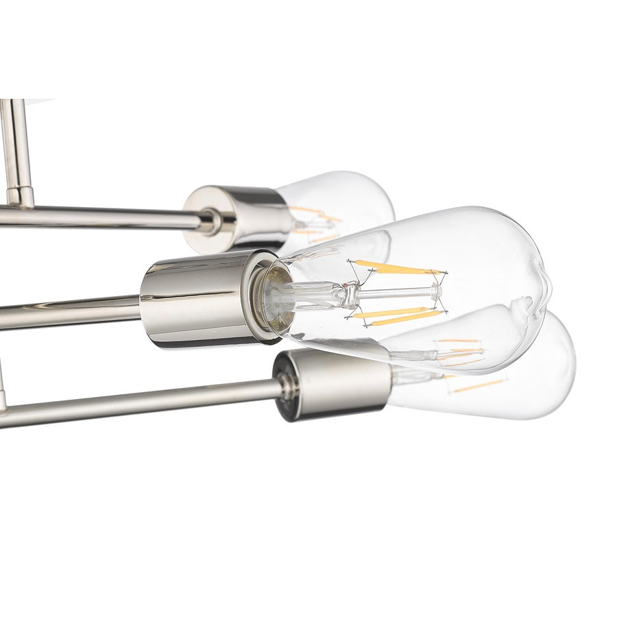 Millennium Lighting Decco 6Lt Semi Flush Mount, Polished Nickel