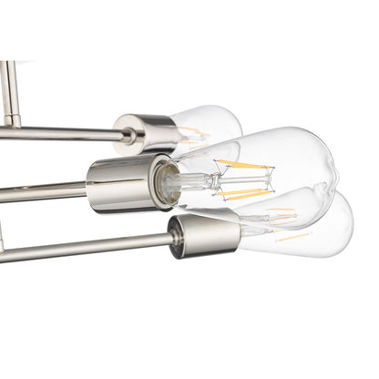 Millennium Lighting Decco 6Lt Semi Flush Mount, Polished Nickel