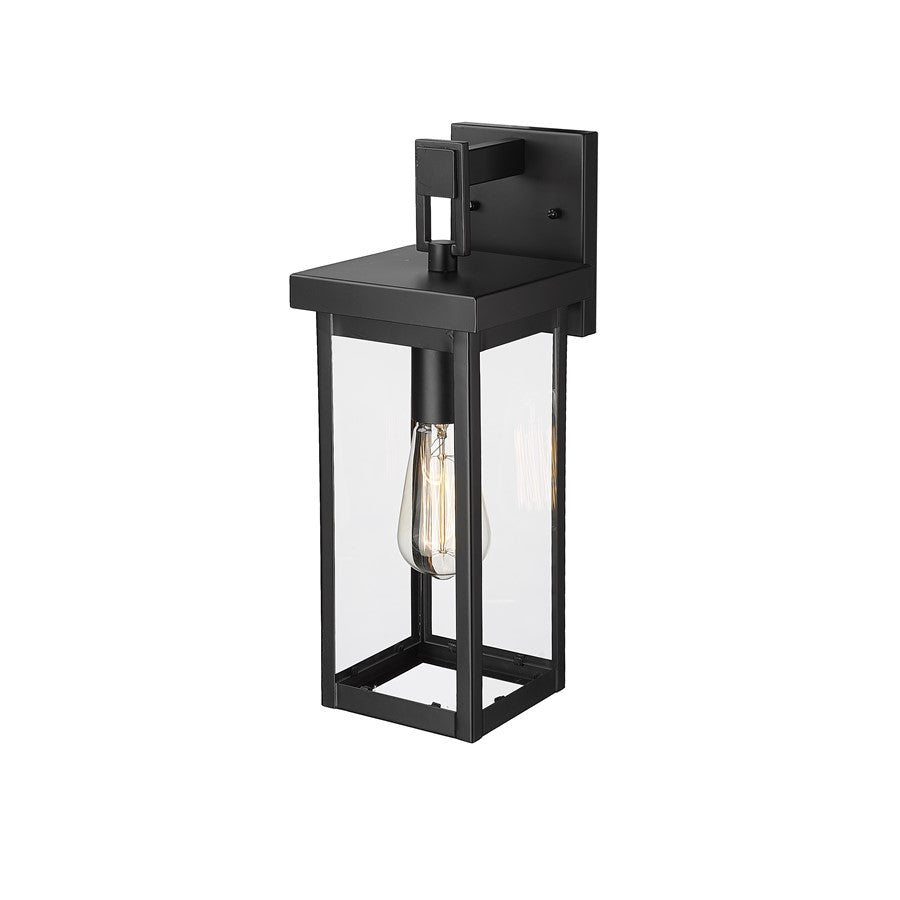 Millennium Lighting Barkeley 1Lt 16" Outdoor Sconce, Black/Clear