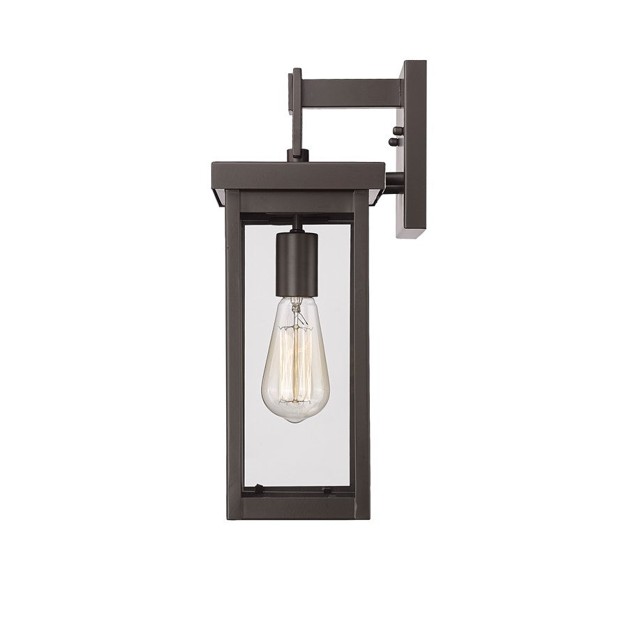 Millennium Barkeley 1Lt 16" Outdoor Wall Sconce, Bronze/Clear