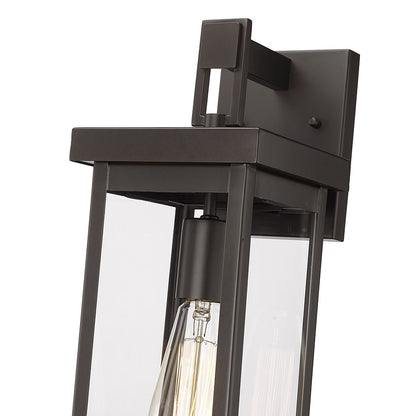 Millennium Barkeley 1Lt 16" Outdoor Wall Sconce, Bronze/Clear