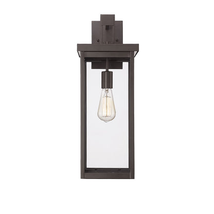 Millennium Barkeley 1Lt 22" Outdoor Wall Sconce, Bronze/Clear - 42602-PBZ