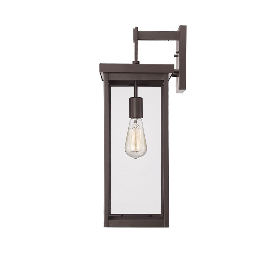 Millennium Barkeley 1Lt 22" Outdoor Wall Sconce, Bronze/Clear
