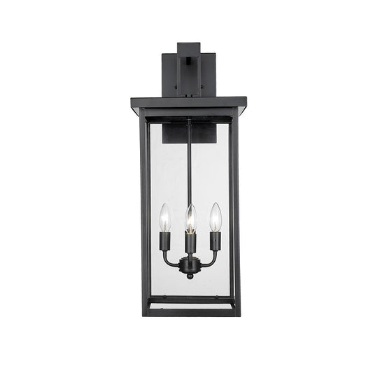 Millennium Lighting Barkeley 4Lt 27" Outdoor Sconce, Black/Clear - 42603-PBK