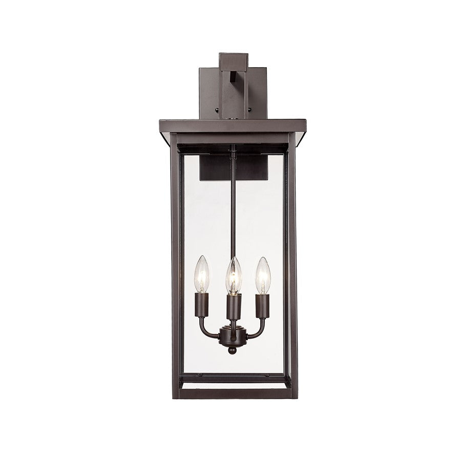 Millennium Barkeley 4Lt 27" Outdoor Wall Sconce, Bronze/Clear - 42603-PBZ