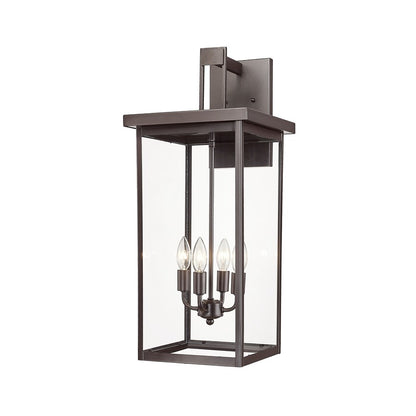 Millennium Barkeley 4Lt 27" Outdoor Wall Sconce, Bronze/Clear