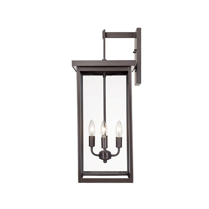 Millennium Barkeley 4Lt 27" Outdoor Wall Sconce, Bronze/Clear