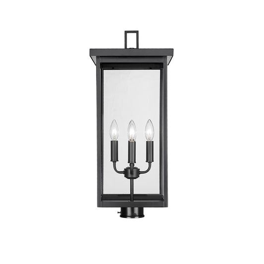 Millennium Lighting Barkeley 4Lt Outdoor Post Lantern, Black/Clear - 42604-PBK