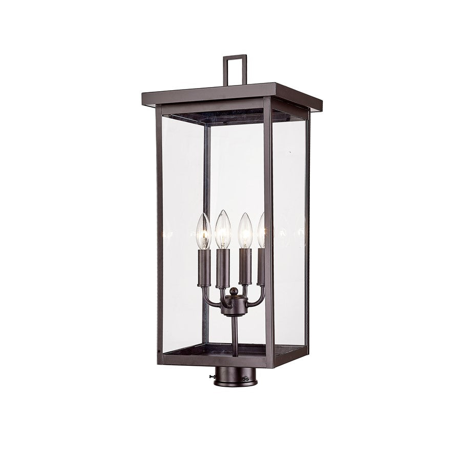 Millennium Lighting Barkeley 4Lt Outdoor Post Lantern, Bronze/Clear