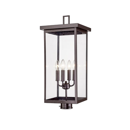Millennium Lighting Barkeley 4Lt Outdoor Post Lantern, Bronze/Clear
