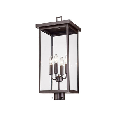 Millennium Lighting Barkeley 4Lt Outdoor Post Lantern, Bronze/Clear