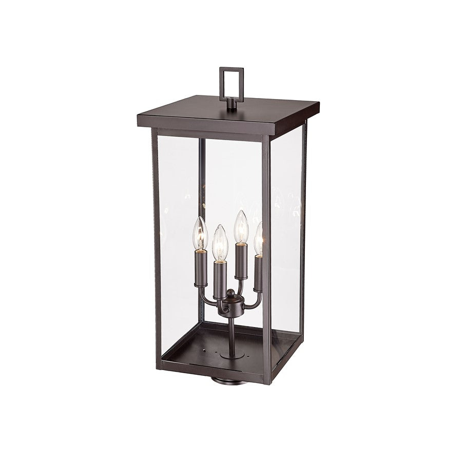 Millennium Lighting Barkeley 4Lt Outdoor Post Lantern, Bronze/Clear