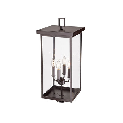 Millennium Lighting Barkeley 4Lt Outdoor Post Lantern, Bronze/Clear