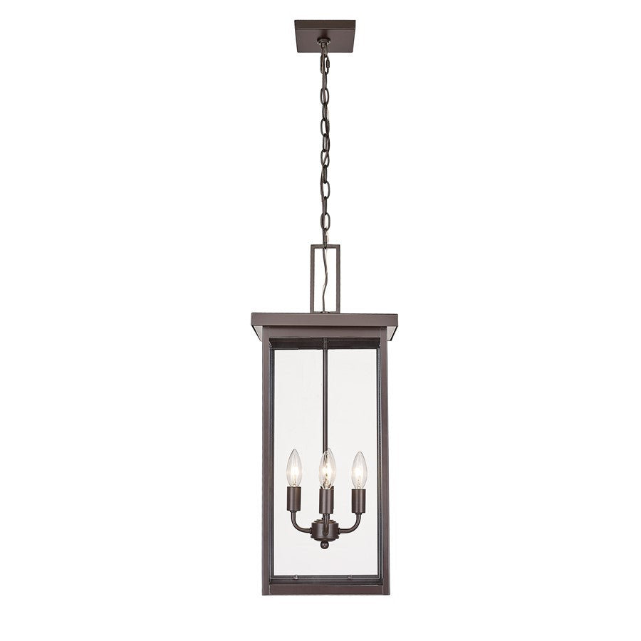 Millennium Barkeley 4Lt Outdoor Hanging Lantern, Bronze/Clear - 42605-PBZ