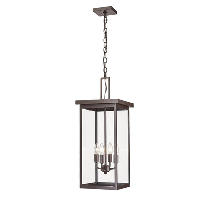 Millennium Barkeley 4Lt Outdoor Hanging Lantern, Bronze/Clear