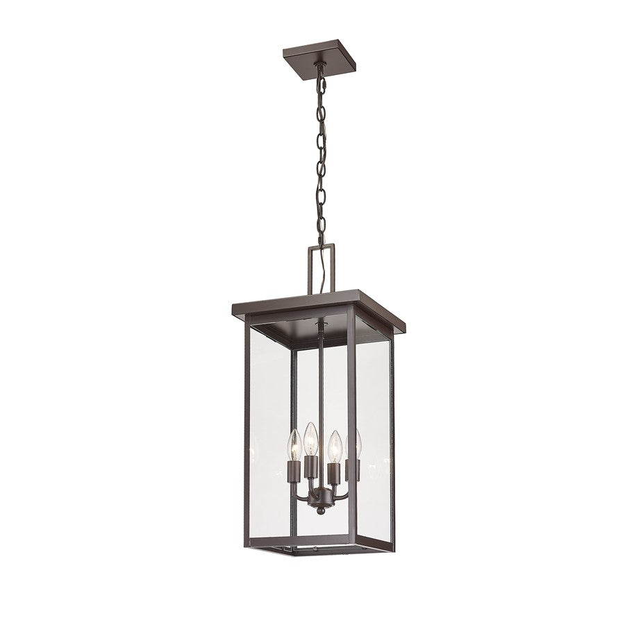 Millennium Barkeley 4Lt Outdoor Hanging Lantern, Bronze/Clear