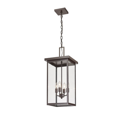Millennium Barkeley 4Lt Outdoor Hanging Lantern, Bronze/Clear