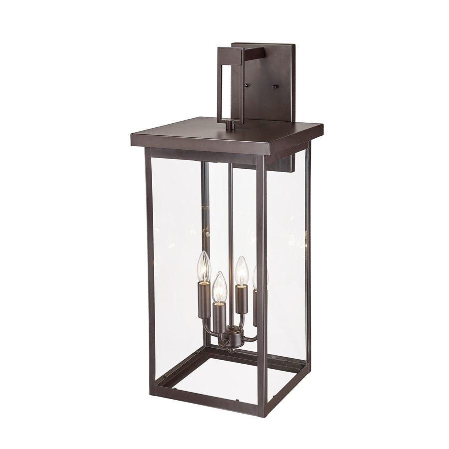 Millennium Barkeley 4Lt 30" Outdoor Wall Sconce, Bronze/Clear