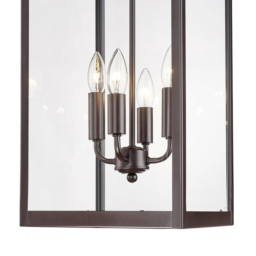 Millennium Barkeley 4Lt 30" Outdoor Wall Sconce, Bronze/Clear