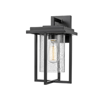 Millennium Adair 1Lt 14" Outdoor Wall Sconce, Black/Clear Seeded