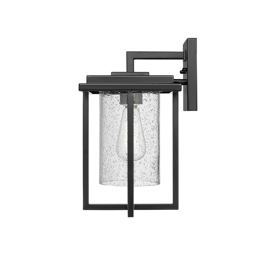 Millennium Adair 1Lt 14" Outdoor Wall Sconce, Black/Clear Seeded