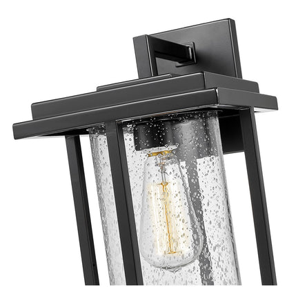 Millennium Adair 1Lt 14" Outdoor Wall Sconce, Black/Clear Seeded
