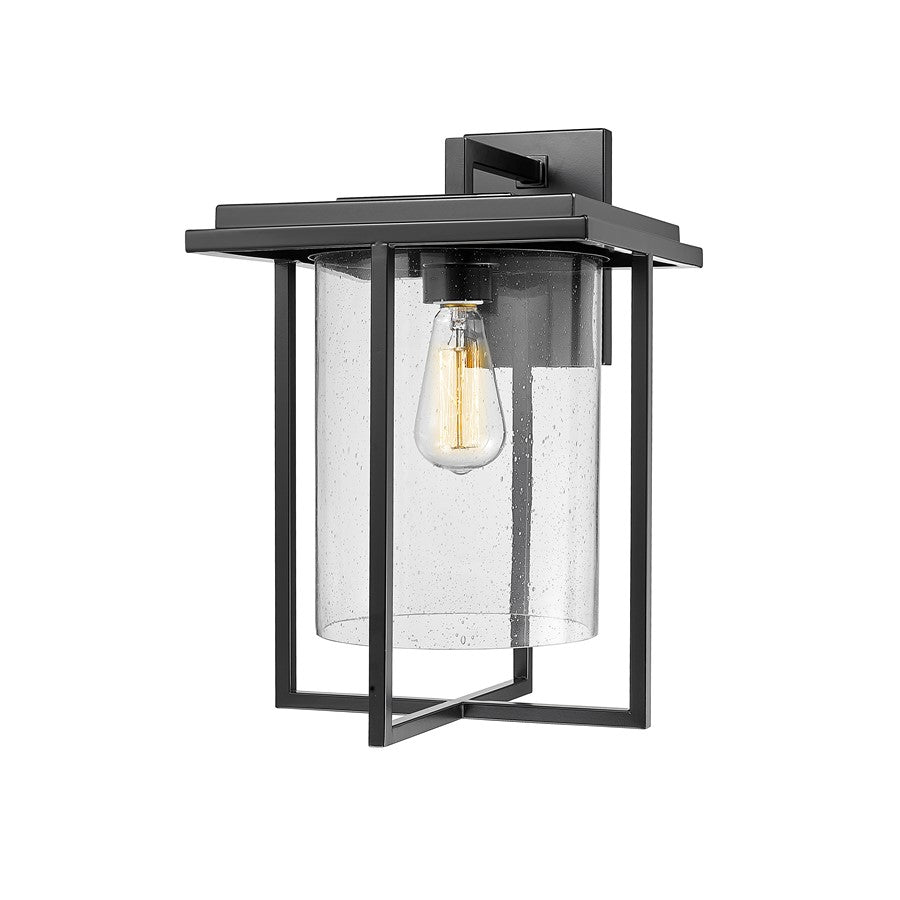 Millennium Adair 1Lt 17" Outdoor Wall Sconce, Black/Clear Seeded