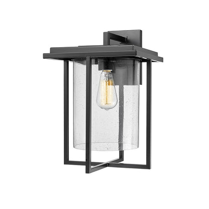 Millennium Adair 1Lt 17" Outdoor Wall Sconce, Black/Clear Seeded