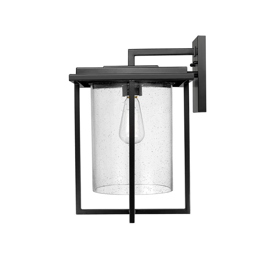 Millennium Adair 1Lt 17" Outdoor Wall Sconce, Black/Clear Seeded