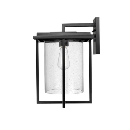Millennium Adair 1Lt 17" Outdoor Wall Sconce, Black/Clear Seeded
