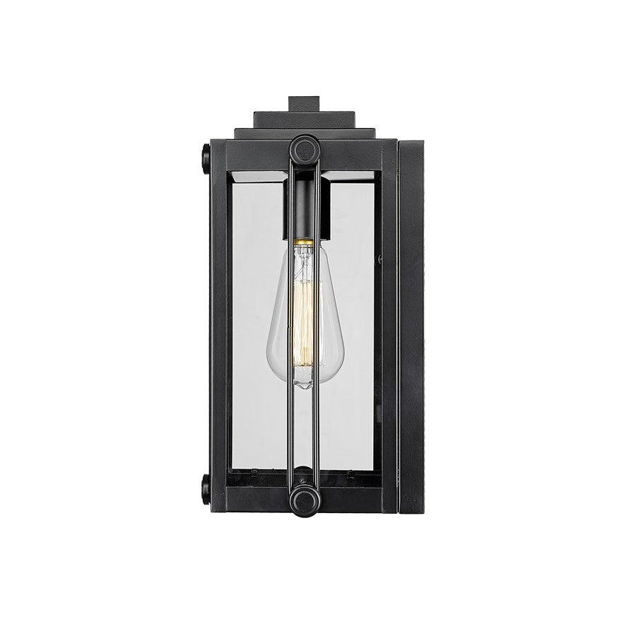 Millennium Lighting Oakland 1Lt 13" Outdoor Wall Sconce, Black/Clear