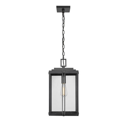 Millennium Lighting Oakland 1Lt Outdoor Pendant, Coated Black/Clear - 42635-PBK