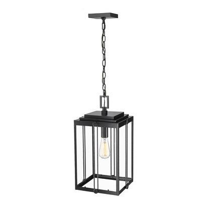 Millennium Lighting Oakland 1Lt Outdoor Pendant, Coated Black/Clear