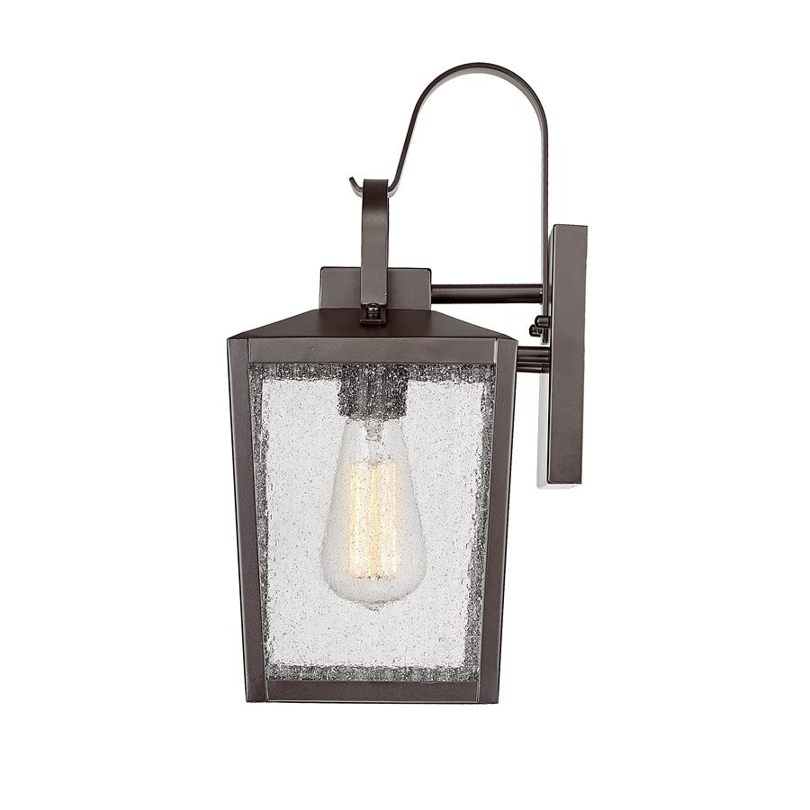 Millennium Devens 1Lt 16" Outdoor Wall Sconce, Bronze/Clear Seeded