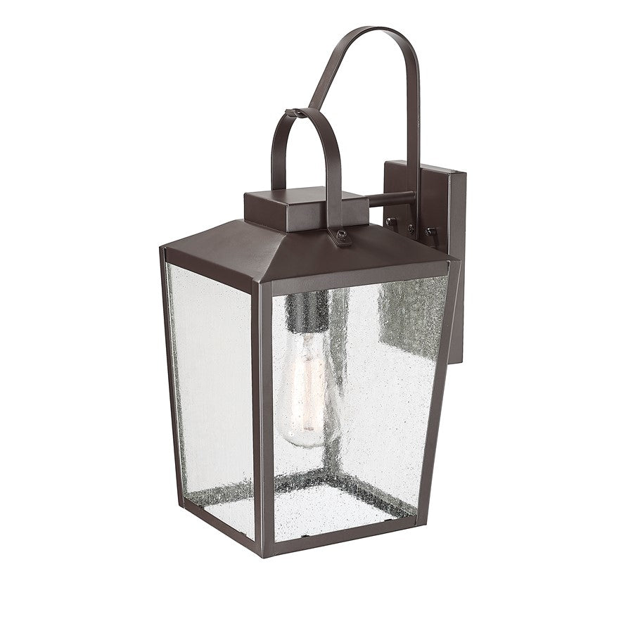 Millennium Devens 1Lt 18" Outdoor Wall Sconce, Bronze/Clear Seeded
