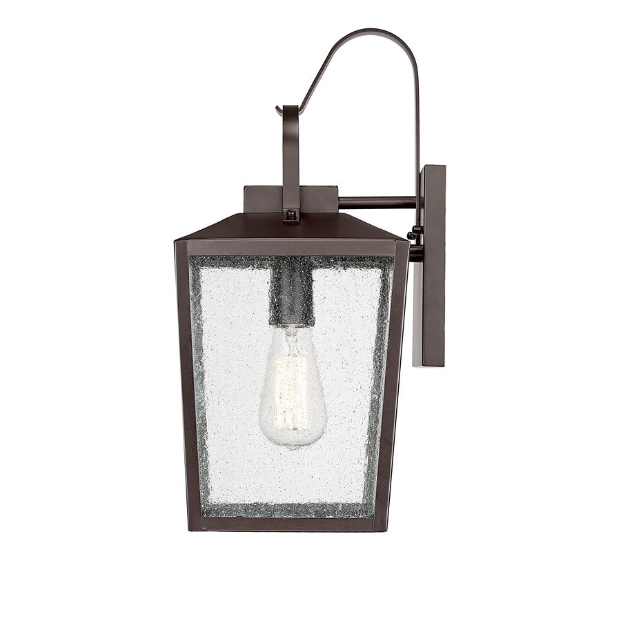 Millennium Devens 1Lt 18" Outdoor Wall Sconce, Bronze/Clear Seeded