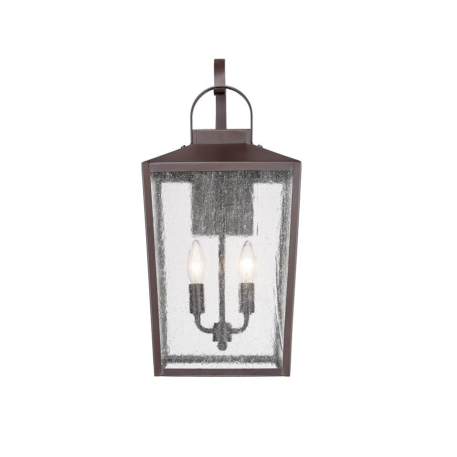 Millennium Devens 2Lt Outdoor Wall Sconce, Bronze/Clear Seeded - 42653-PBZ