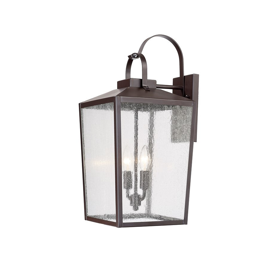 Millennium Devens 2Lt Outdoor Wall Sconce, Bronze/Clear Seeded