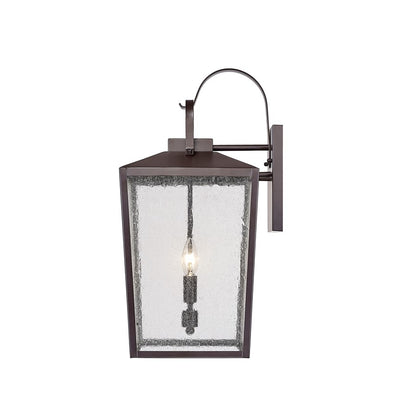 Millennium Devens 2Lt Outdoor Wall Sconce, Bronze/Clear Seeded
