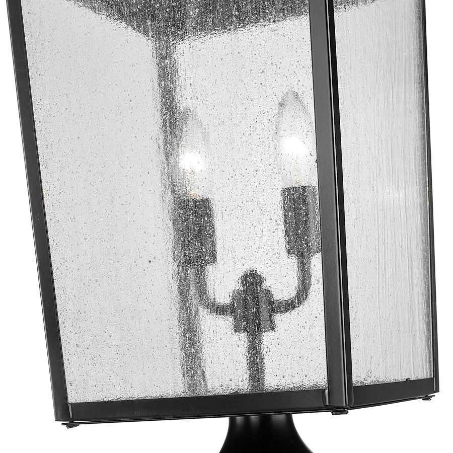Millennium Devens 2Lt Outdoor Post Lantern, Black/Clear Seeded