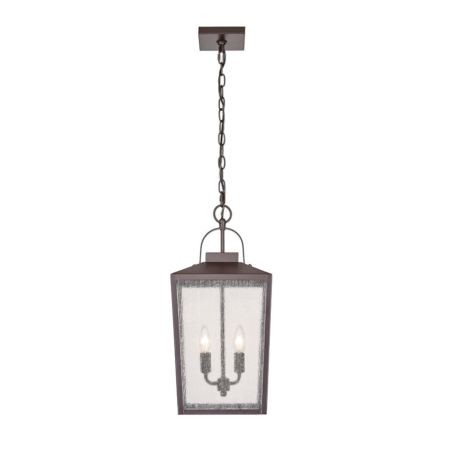 Millennium Devens 2Lt Outdoor Hanging Lantern, Bronze/Clear Seeded - 42655-PBZ