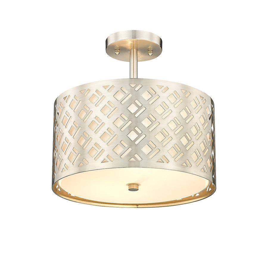 Millennium Lighting Gracelan 2Lt Semi Flush Mount, Nickel